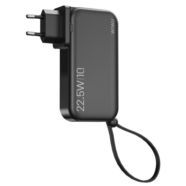 JC-23 Micro Type-C Lightning Kablolu PD Powerbank 22.5W 10000mAh