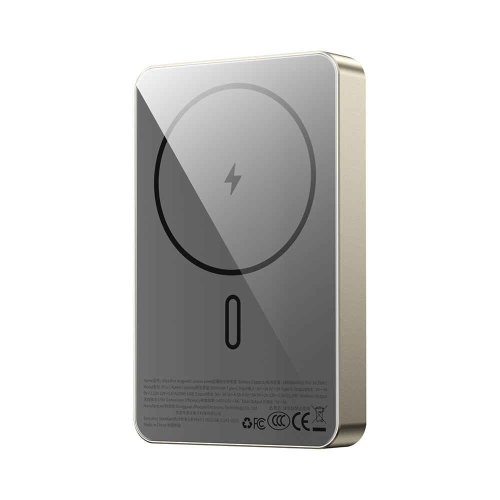 P15-1 MagSafe Uyumlu 10000mAh 15W Kablosuz Şarjlı Ultra İnce Powerbank – Fotoğraf 4