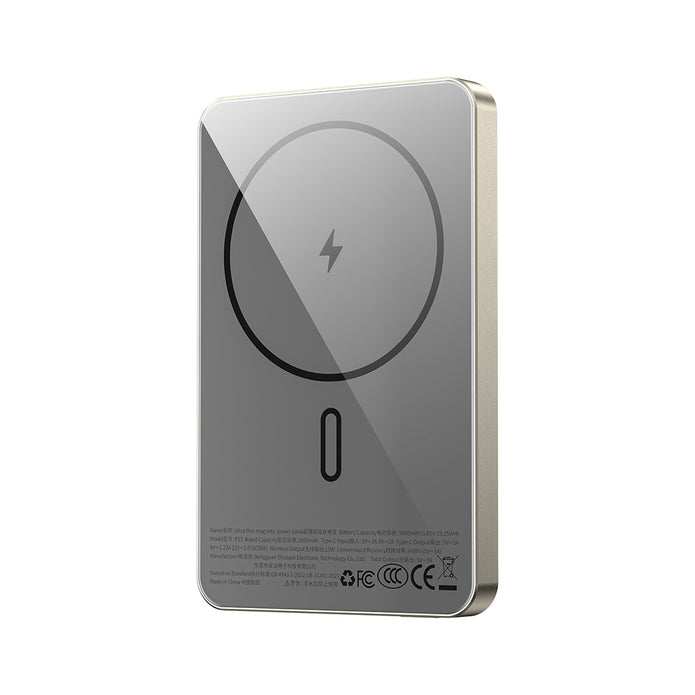 P15 MagSafe Uyumlu 5000mAh 15W Kablosuz Şarjlı Ultra İnce Powerbank – Fotoğraf 9