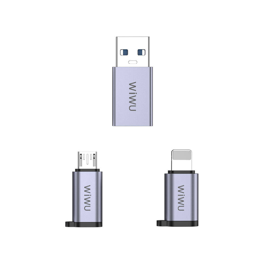 Wi-C031 Concise Serisi 3in1 Type-C to USB-A Micro Lightning Adaptör Paketi – Fotoğraf 5