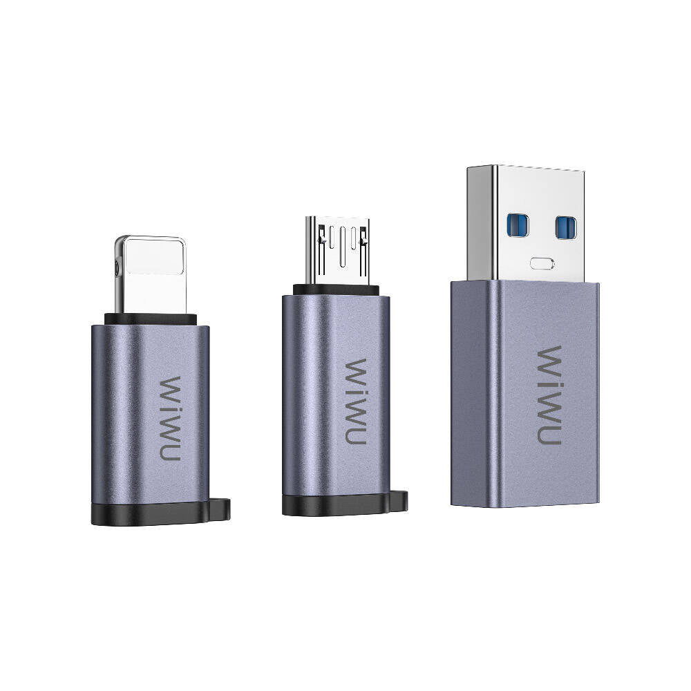 Wi-C031 Concise Serisi 3in1 Type-C to USB-A Micro Lightning Adaptör Paketi – Fotoğraf 1