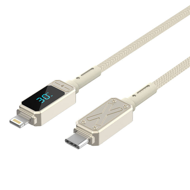 Wi-C038 Titan LED Göstergeli Type-C to Lightning PD Şarj ve Data Kablosu 30W 1,2 m – Fotoğraf 2