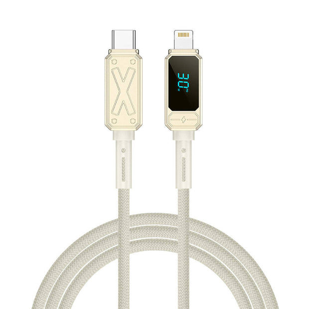Wi-C038 Titan LED Göstergeli Type-C to Lightning PD Şarj ve Data Kablosu 30W 1,2 m – Fotoğraf 1
