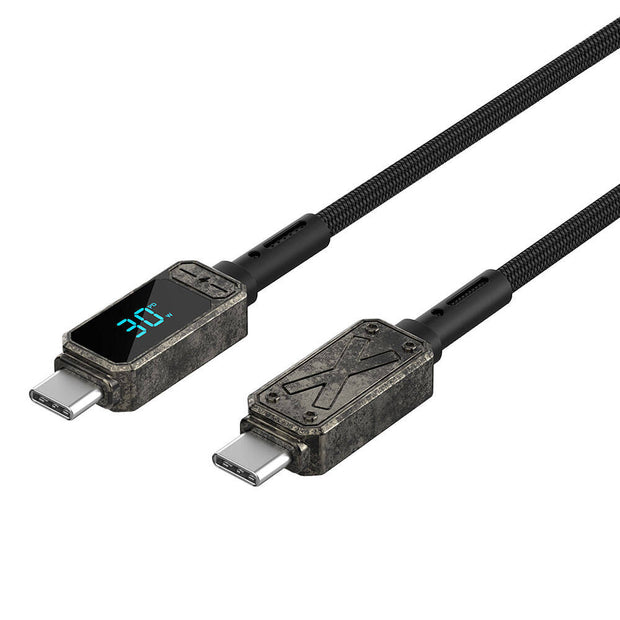 Wi-C038 Titan LED Göstergeli Type-C to Type-C PD Şarj ve Data Kablosu 100W 1,2 m – Fotoğraf 2