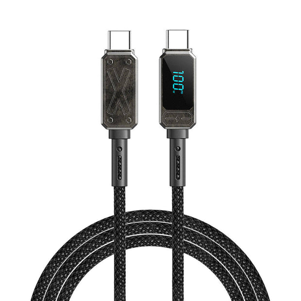 Wi-C038 Titan LED Göstergeli Type-C to Type-C PD Şarj ve Data Kablosu 100W 1,2 m – Fotoğraf 6