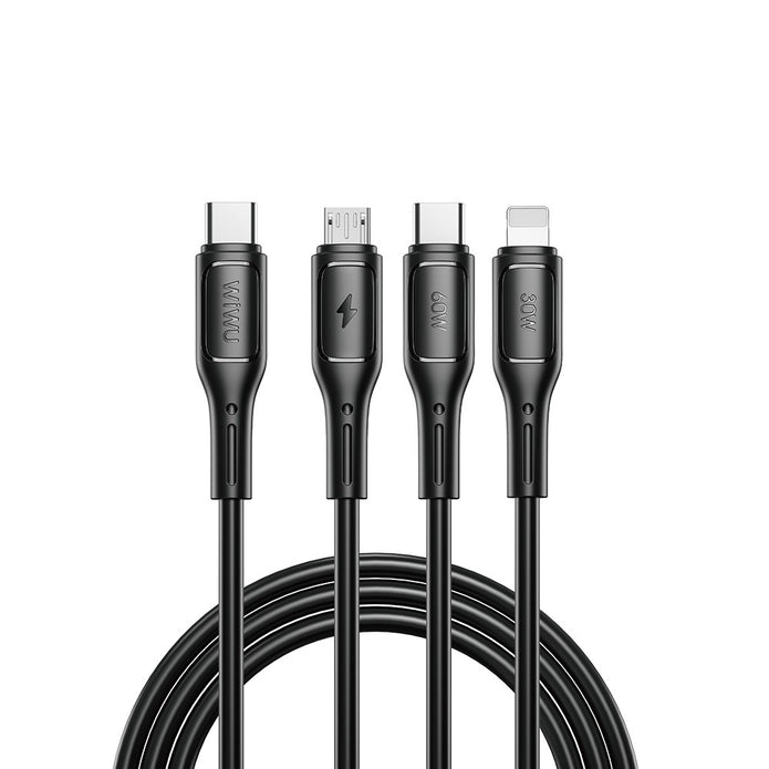 Starlink Wi-C046E 3in1 USB-A to Lightning – Type-C – Micro 60W Şarj ve Data Kablosu 1.2M – Fotoğraf 4