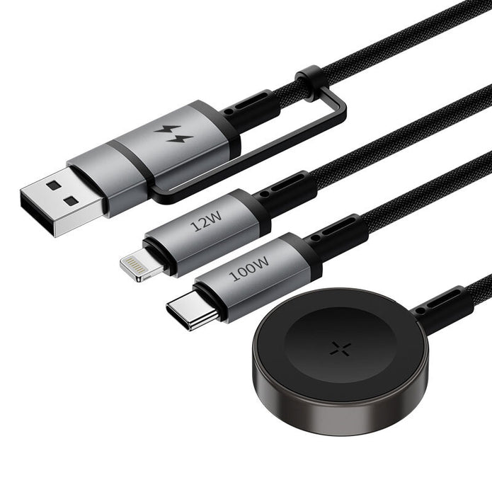 Legend Wi-C050 3in1 USB-A + Type-C to Lightning – Type-C – Akıllı Saat 100W Şarj Kablosu 1.2M – Fotoğraf 2