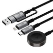 Legend Wi-C050 3in1 USB-A + Type-C to Lightning – Type-C – Akıllı Saat 100W Şarj Kablosu 1.2M – Fotoğraf 2