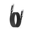 Wi-C079 Warriors Aramid Fiber LED Göstergeli Type-C to Type-C 100W Şarj Kablosu 1.2M – Fotoğraf 4