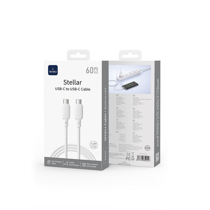 Wi-C090 Stellar Type-C to Type-C 60W PD Hızlı Şarj Kablosu 1M – Fotoğraf 3