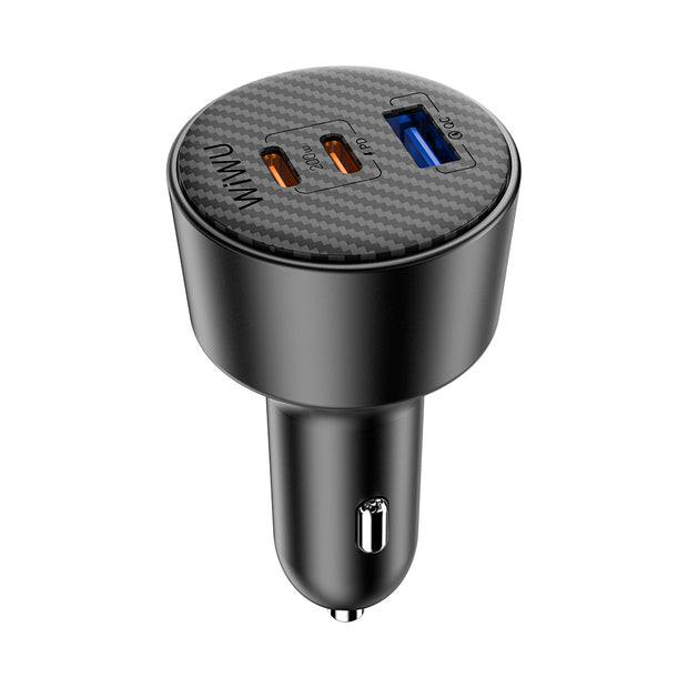 Wi-CC026 PD Type-C + USB-A Portlu 200W Aramid Fiber Araç Şarj Aleti – Fotoğraf 1