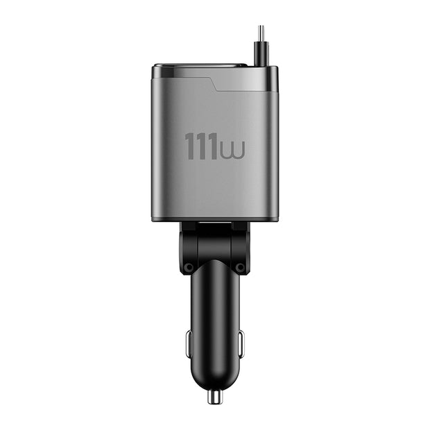 Wi-CC034 Type-C + USB-A GaN Teknolojili Dahili Kablolu Araç Şarj Aleti 111W – Fotoğraf 2