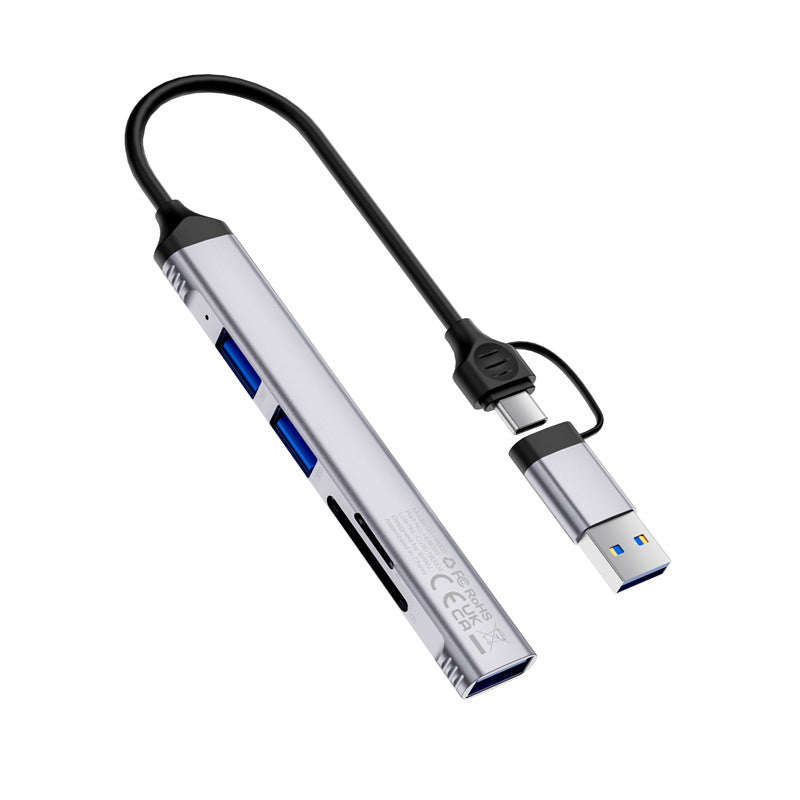Zolo Wi-HB003 USB3.0 + USB2.0 + SD/TF Type-C USB-A 5in1 Hub Adaptör – Fotoğraf 3