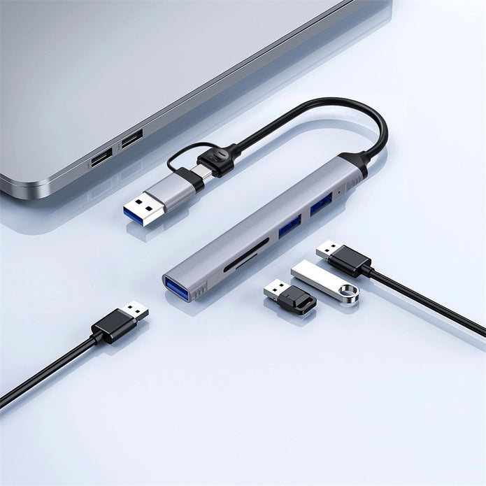 Zolo Wi-HB003 USB3.0 + USB2.0 + SD/TF Type-C USB-A 5in1 Hub Adaptör – Fotoğraf 5