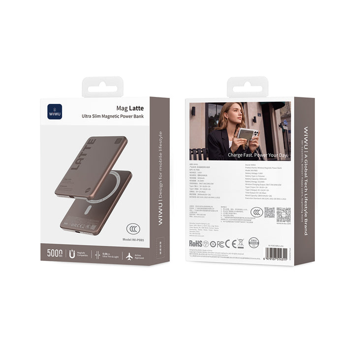 Wi-P085 MagPearl 5000 mAh 15W Ultra İnce Manyetik Kablosuz Powerbank – Fotoğraf 3