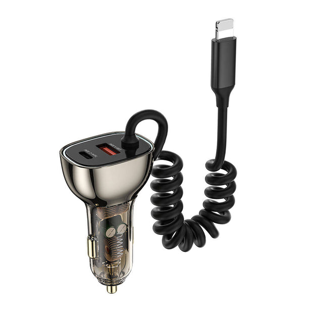 Wi-QC019 Geek Serisi 3in1 Lightning Kablolu Hızlı Araç Şarj Cihazı 90W – Fotoğraf 1