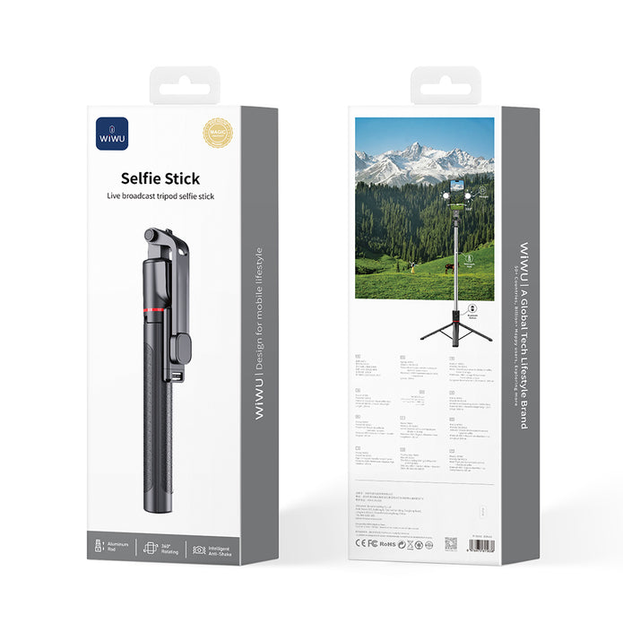 Wi-SE015 Dolgu Işıklı Teleskopik Tripod ve Selfie Çubuğu – Fotoğraf 7