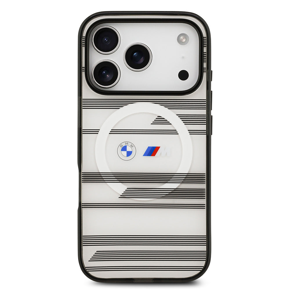 BMW iPhone 17 Pro Yatay M Şeritli MagSafe Uyumlu Kılıf